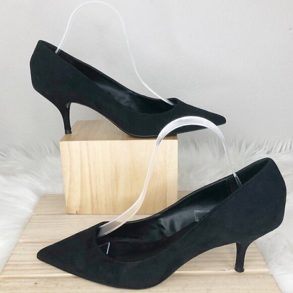 Mango Black Velvet with 2.5 in Heels Pumps Size 9.5 - Picture 5 of 5